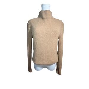 J.Crew Mock Neck Knit XS Sweater Classic Neutral Wool Alpaca Tan Brown Soft